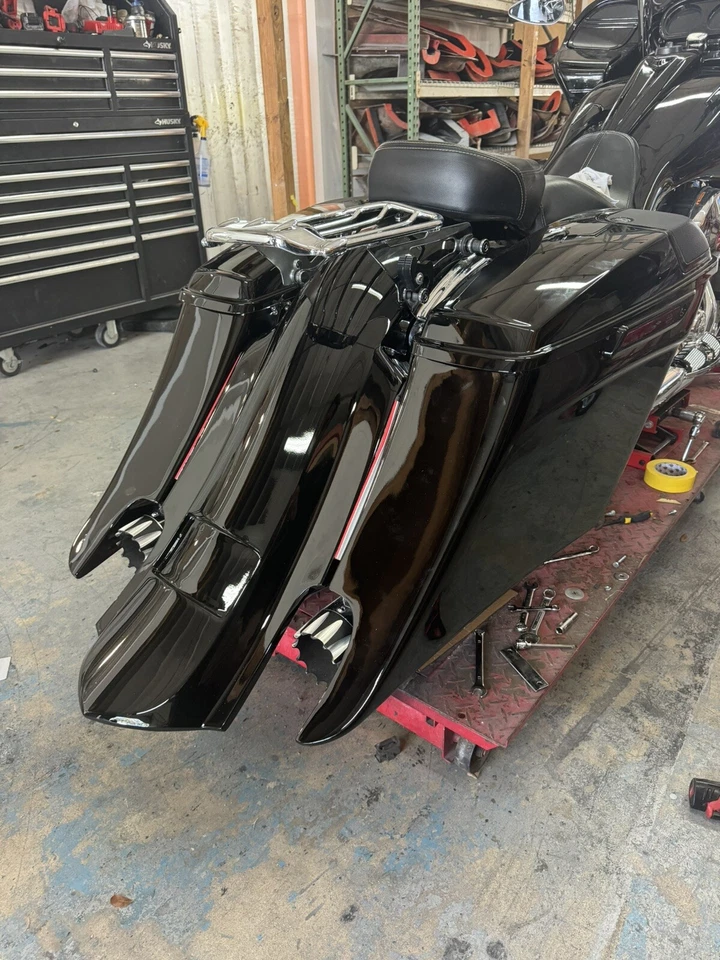 Harley Davidson Road Glide Street Glide Touring Bagger  Down And Out Saddlebags - Image 3 of 4