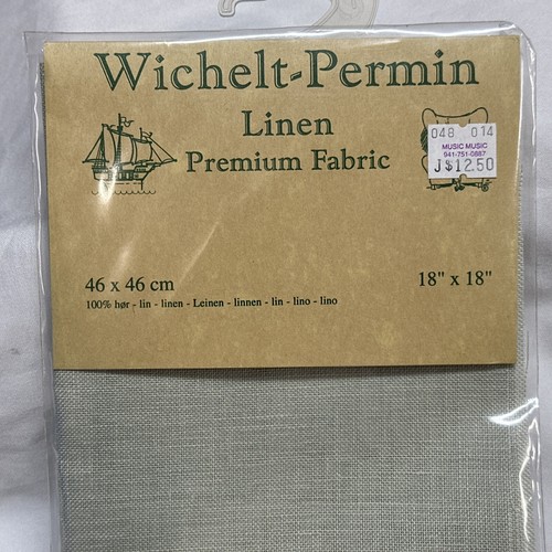 Wichelt Permin Premium 100% Linen Waterlily Cross Stitch Fabric 32 Count 18x18 - Picture 4 of 6