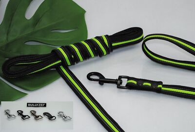 Leine Grip 20mm Schwarz-Neon Schleppleine Trainingsleine Führleine gummiert IGP