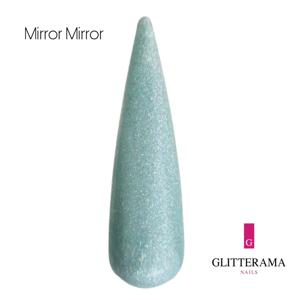 MIRROR MIRROR Glitterama Nails Coloured Acrylic Powder pale blue shimmer bright