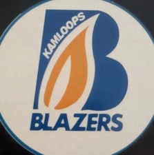 RARE STICKER LOGO! KAMLOOPS BLAZERS OFFICIAL HOCKEY PUCK MADE IN CZECHSLOVAKIA