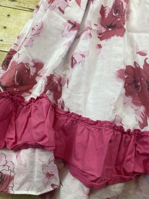 Bonny Billy Little Girl's Dress Size 11 White Pink Floral Shimmery Dress