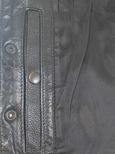 All State Leather Men's Single Panel Side Laced Motorcycle Vest w/pockets Size M - Picture 15 of 24