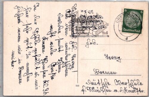 GERMANY POSTAL HISTORY PICT POSTCARD DRESDEN ADDR CANC DRESDEN YR'1941 - Afbeelding 1 van 2