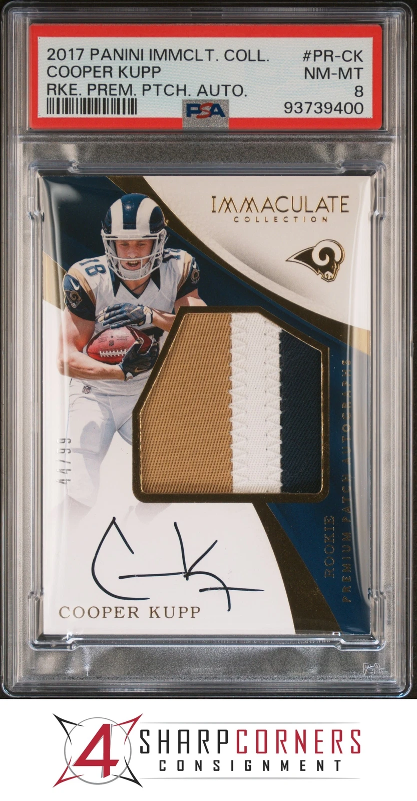 Cooper Kupp Panini Immaculate Collection Rookie Premium Patch Autograph #PRCK Base
