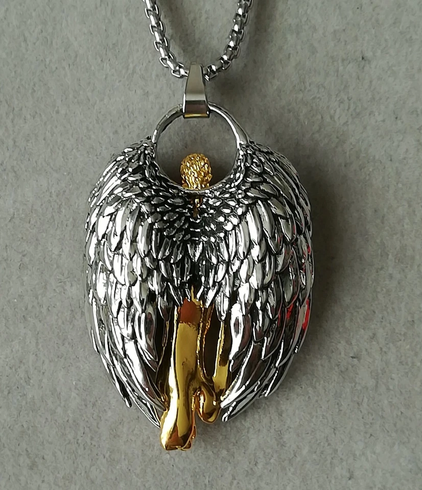 Engel Schutzengel Anhänger Mit Halskette Silber Gold Glücksbringer Flügel Liebe - Bild 4 von 4