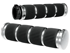 Arlen Ness Fusion Hand Grips Ring Leader Chrome 1980-2022 Harley FXSB FXSTD FXR