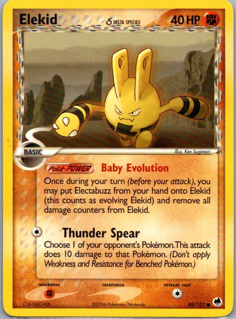 Elekid 48/101 Common Dragon Frontiers Pokemon Lightly Played