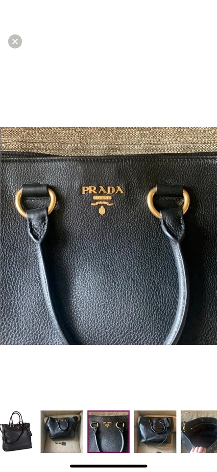 Auténtico bolso de cuero negro Prada Foto 2 de 3