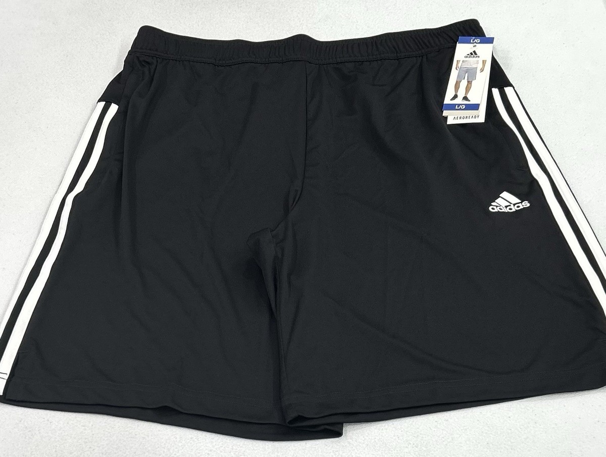 ADIDAS 3-Stripe Men's Large Black White Stripes Zippered
