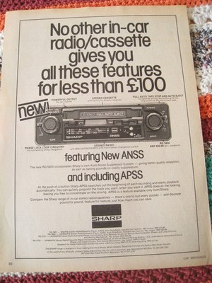 SCHARFES AUTORADIO/KASSETTE ANSS UND INKLUSIVE APSS 1976 WERBUNG A4 DATEI 57