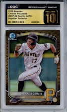 2025 Bowman Chrome Prospects Konnor Griffin Reptilian CGC 10 PRISTINE GOLD LABEL