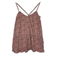 Universal Thread Pink Floral Sleeveless Pintuck Mini Dress Cotton Large L