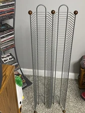 Vintage Black Wire CD Tower Rack Stand Holds 100 CDs  Compact Disc Media Storage