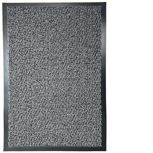 Door Mats Indoor 40cm x 60cm Grey, Washable indoor Outdoor Rugs Matts, Heavy