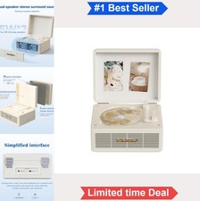Portable CD Player Bluetooth White 2 Disc App Control Magnetic Display Speakers