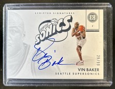2017-18 Panini Encased Vin Baker Scripted Signatures Auto #/99 Supersonics