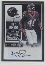 2015 Panini Contenders Rookie Playoff Ticket /199 Kurtis Drummond #196 Auto 4r3