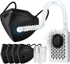 Electric Wearable Air Purifier Maskes,Air Supply,With HEPA Filter,for White 