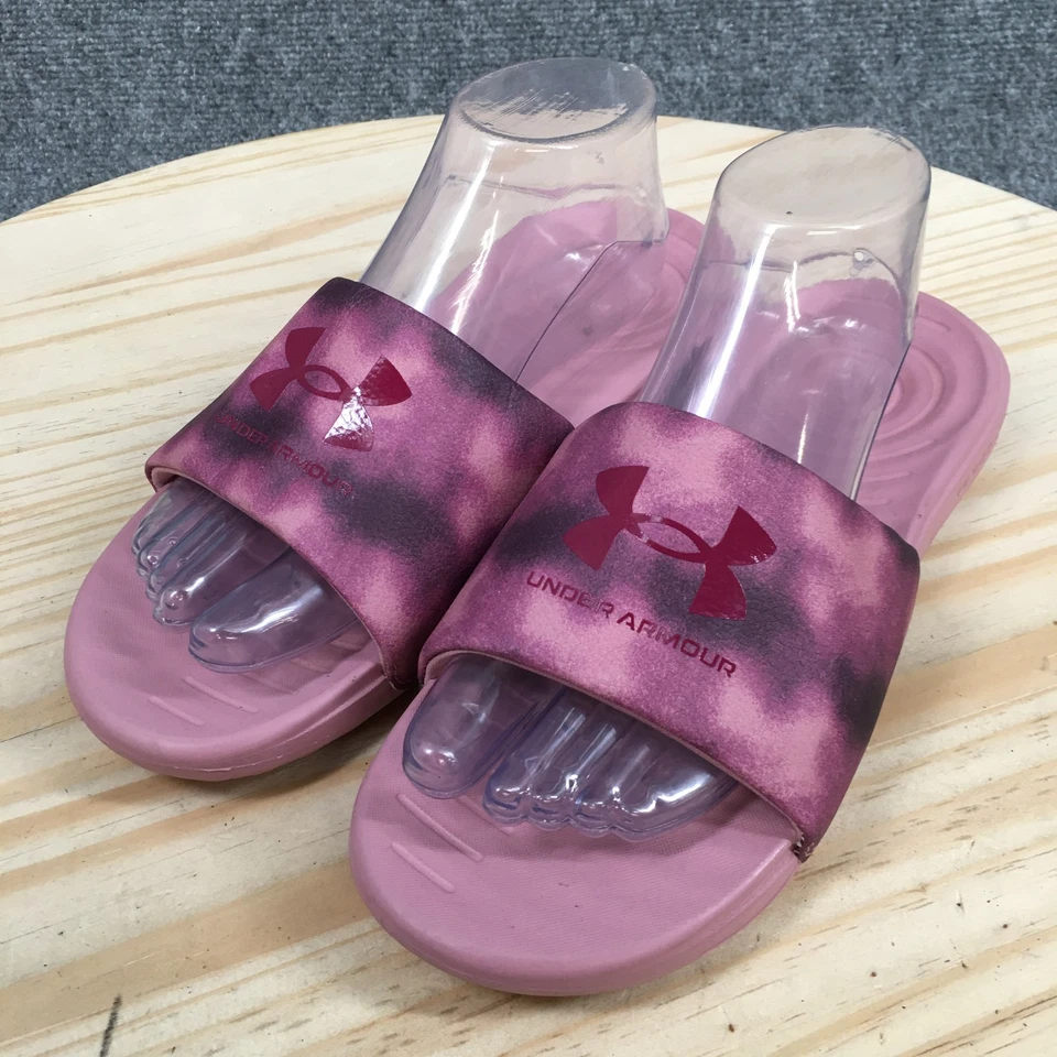 Sandalias Under Armour para mujer 8 gráficos deslizables rosa sin cordones punta abierta 3024436-607 Foto 3 de 4
