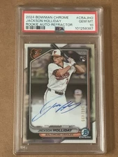 2024 Bowman Chrome Rookie Auto Jackson Holliday #CRA-JHO 346/499 Gem PSA 10