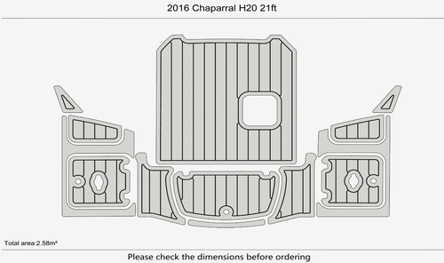2016 Chaparral H20 21ft Marine teak deck EVA Foam Boat flooring - Foto 3 di 13
