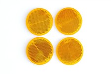 4 x Rückstrahler gelb 55mm Klebe Reflektor Katzenauge PKW Anhänger Motorrad Heim