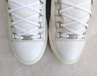 Balenciaga Arena White Men 10 43 Leather High Top Sneakers Shoes