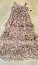Rare Editions Girls Floral Sequin Lace Dress Purple Sz 14 Special Occasion NWT