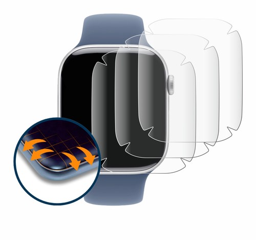 4x Protector Pełny ekran do Apple Watch Series 10 (46 mm) Ochrona ekranu - Zdjęcie 2 z 8