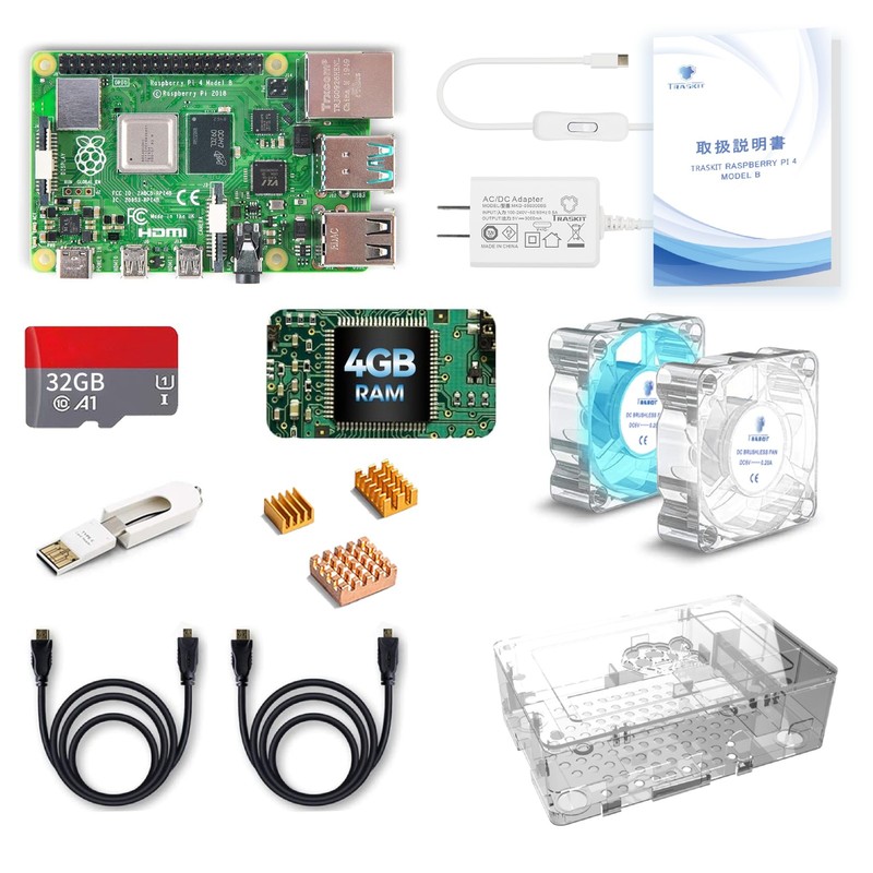 Starter Kit for Raspberry Pi 4B (4GB RAM) with Technical Compliance Mark