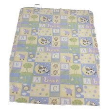 Baby Blanket Pastel Alphabet Nursery Rhyme Themed Fleece Cow Jumped Over Moon