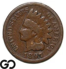 1897 Indian Head Cent Penny, 1 in Neck, Choice Fine Popular Mint ERROR