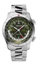 NEW Alpina Startimer Pilot Worldtimer Stainless  Swiss Quartz Men AL-255GR4S26B