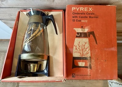 Retro Pyrex Cinderella Carafe With Warmer 12 Cup In Box