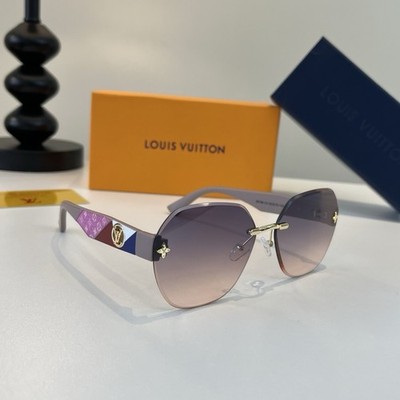 Louis Vuitton Women s Rimless Geometric Gradient Purple Sunglasses Gold Metal