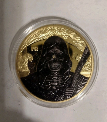 Masonic Challenge Coin Memento Mori Tempus Fugit Grimm Reaper FREE SHIPPING 