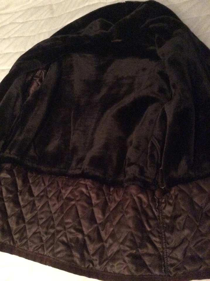  VICTORIA'S SECRET Moda Intl ABRIGO CON CAPUCHA MARRÓN FORRADO DE GAMUZA PIEL SINTÉTICA XL Foto 3 de 4