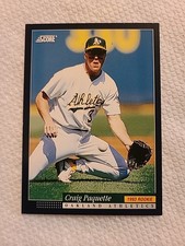 1994 Pinnacle Craig Paquette #567 Rookie Oakland Athletics Baseball Card. rookie card picture