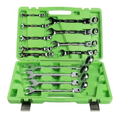 DSD Tools DS1058 13PC Metric Flex Gear Ratchet Combination Wrench Set