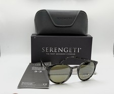 New Authentic Serengeti Leonora 8842 Black Shiny Tortoise Sunglasses, Polarized