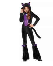 01176544 Halloween Kids Pretty Kitty Black Cat One Piece Costume Size Varies