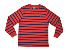Polo Ralph Lauren Boy's XL 18-20 Red Blue Striped Long Sleeve T-Shirt Crewneck