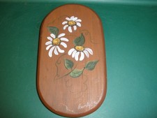 Hand Painted Daisies Wooden Wall Decor 4.25"x7.5" 063 