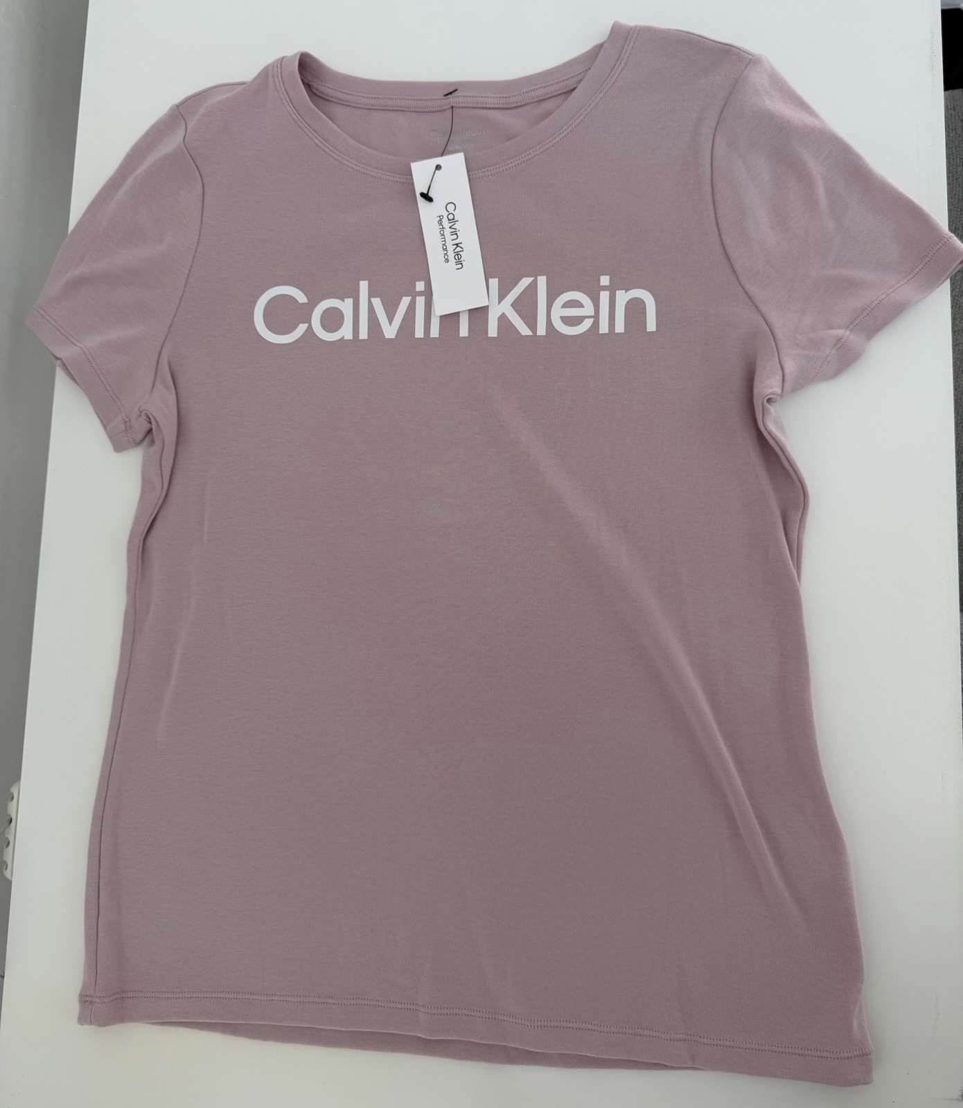 Calvin Klein Performance Women’s Pink Logo T-Shirt Size M Activewear