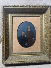 Antique Oval "A Man And Woman Portrait" Photograph - Framed
