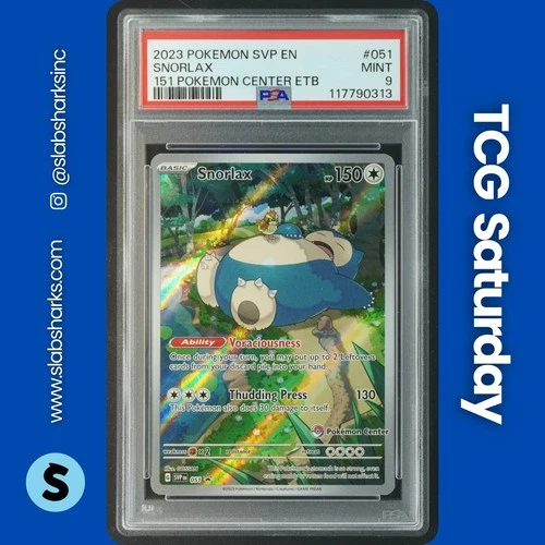 2023 POKEMON SV BLACK STAR PROMOS #051 POKEMON CENTER ETB SNORLAX PSA 9
