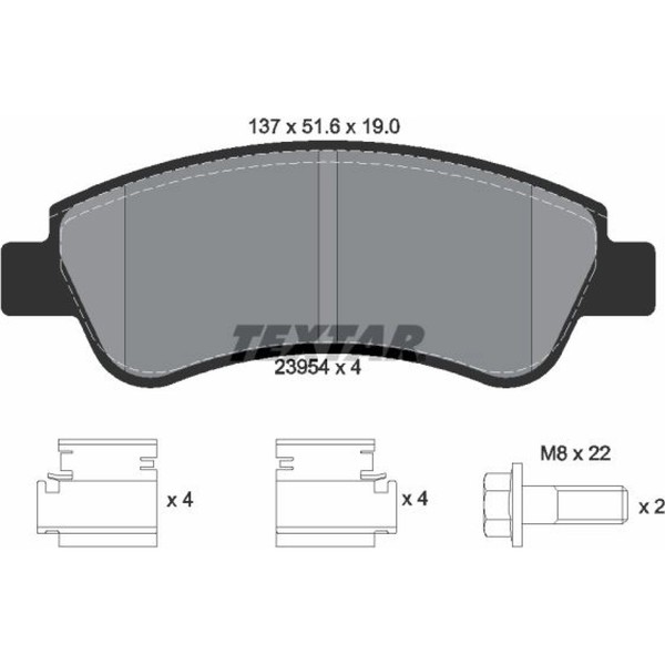 Textar 2395401 Bremsbelagsatz FüR Citroen Peugeot Opel DS Fiat DS3 C3 Xsara C2-image