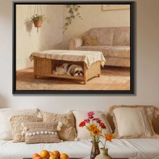 Shih Tzu Oil Painting Dog Canvas Print Living Room Decor Dog Lover Wall Art