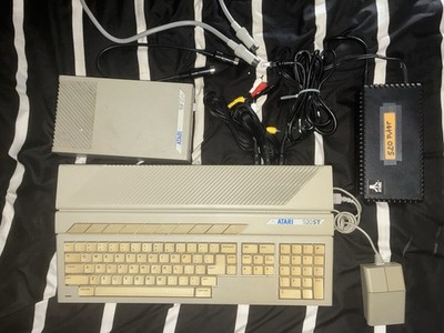 Atari 520ST Vintage Home Computer Bundle w/ SF354 Floppy Drive, Mouse, PSU